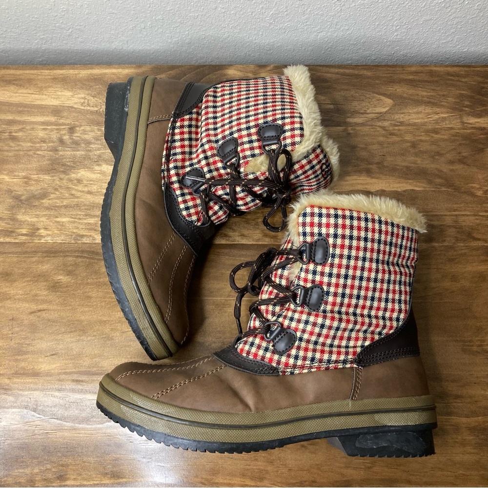 Target C9 Faux Fur Lined Plaid Duck Winter Boots